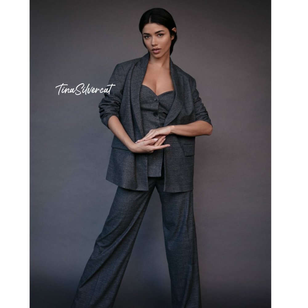 Zara 2 Piece Bustier And Blazer Navy Blue Set Sz XS NWT - Picture 11 of 17